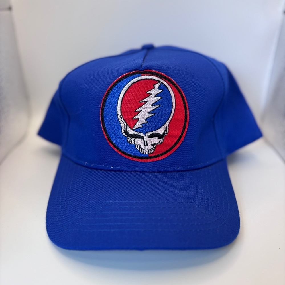 San Sun Grateful Dead Hat Mens OSFA Blue Steal Your Face Snapback Vintage Style